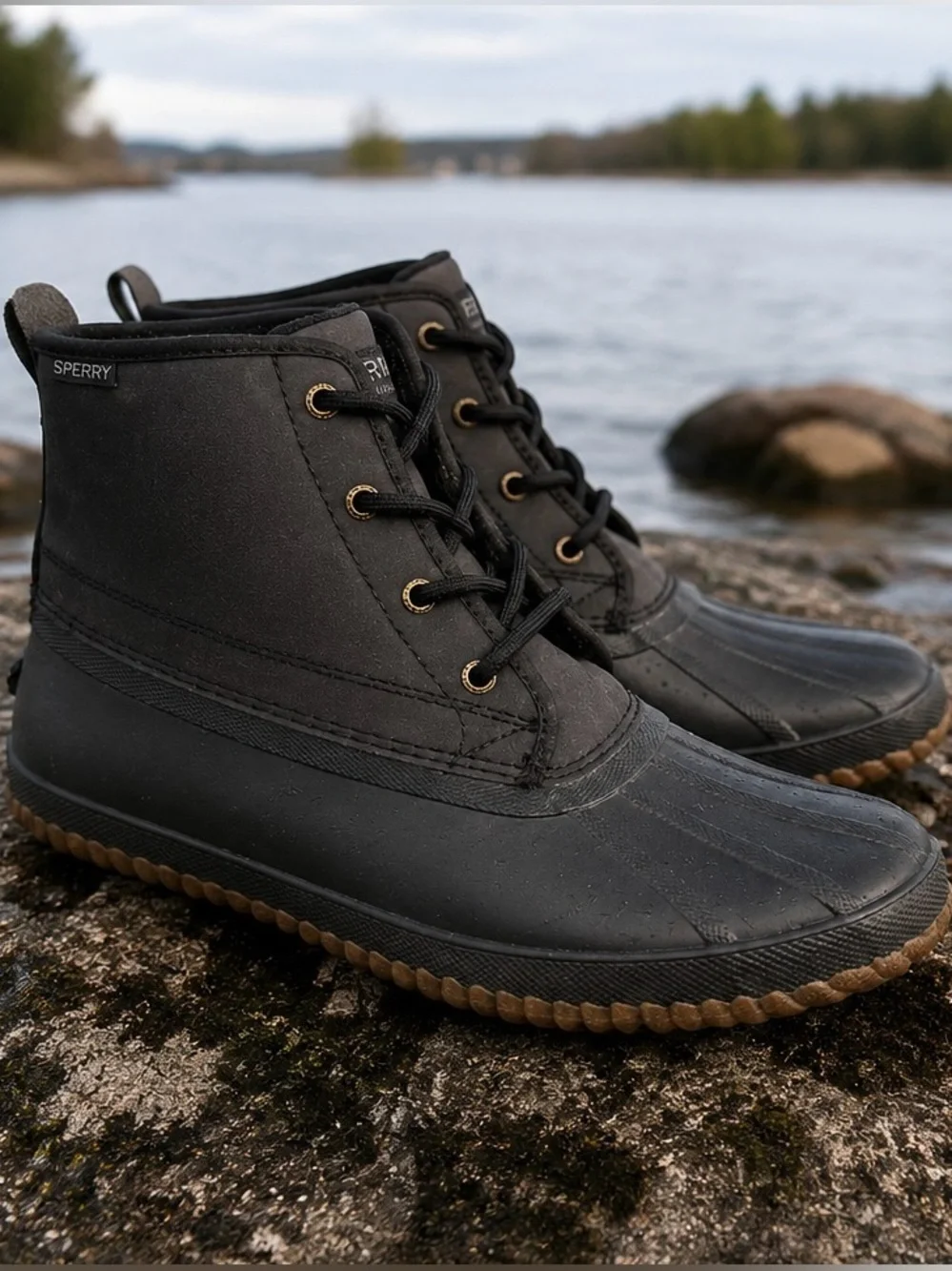Sperry Breakwater Duck Boots Black Size 12 Men’s Waterproof Rain Boots New